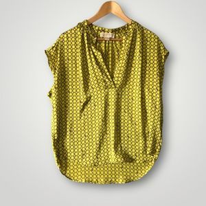 Michael kors too blouse shirt womens size M yellow